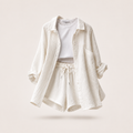Riviera Crinkle Co-Ord Shirt & Shorts Set | Elmont